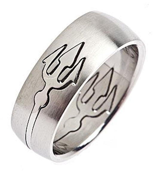 8mm Pitchfork Cut-Out 316L Surgical Stainless Steel Ring
