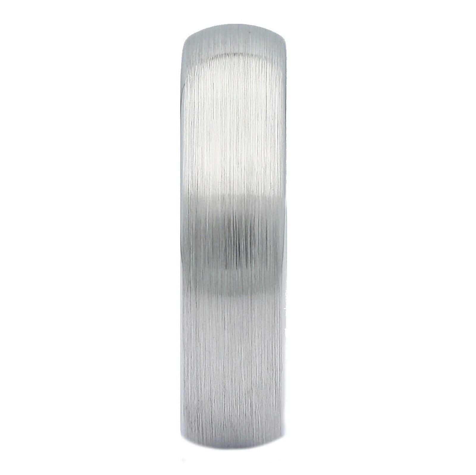3mm or 6mm White Tungsten Carbide Brushed Domed Wedding Ring Size 10