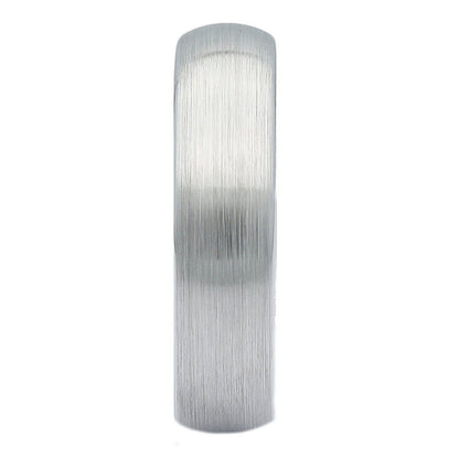 3mm or 6mm White Tungsten Carbide Brushed Domed Wedding Ring Size 10