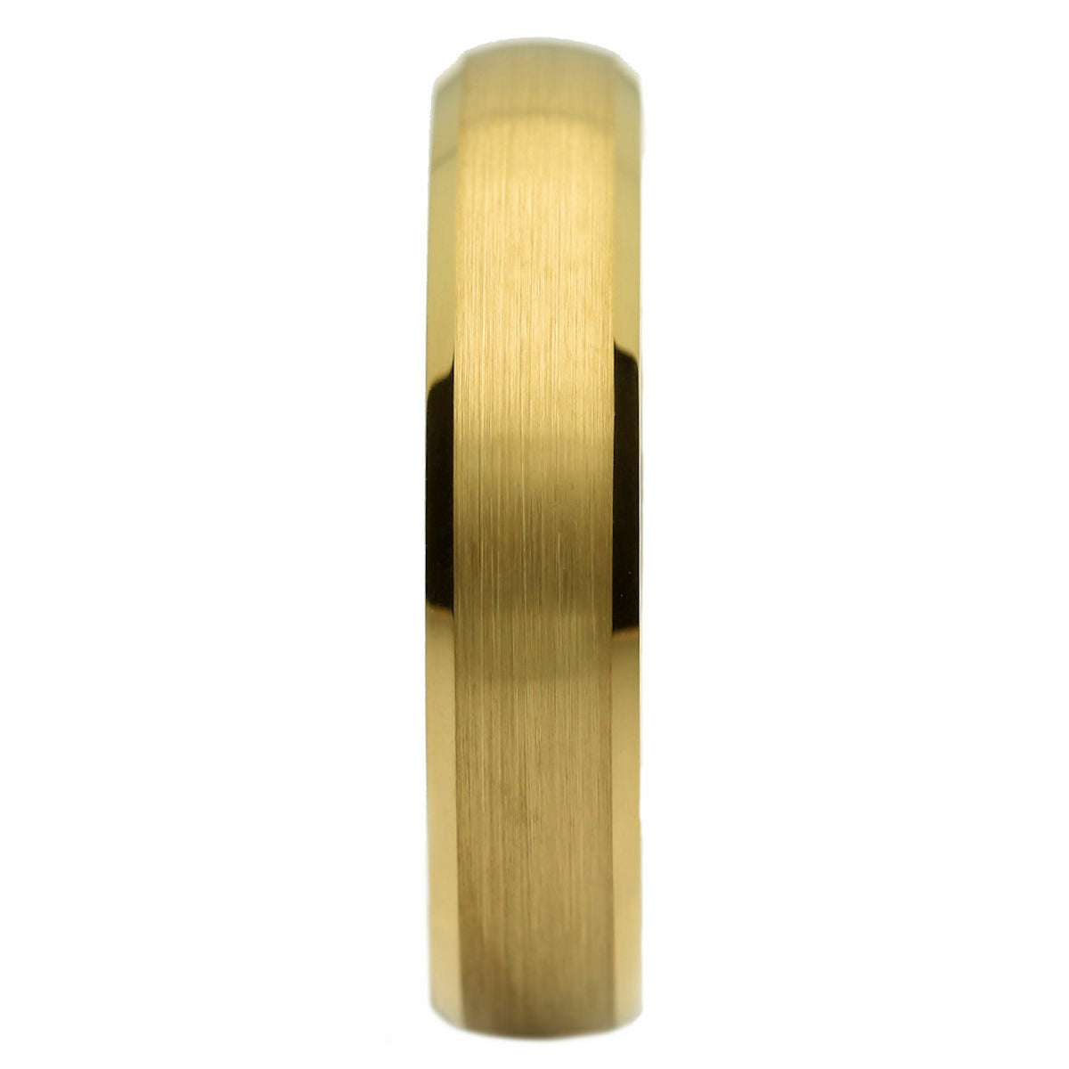 5mm Gold Plated Tungsten Carbide Brushed Curve with Polished Edge Ring