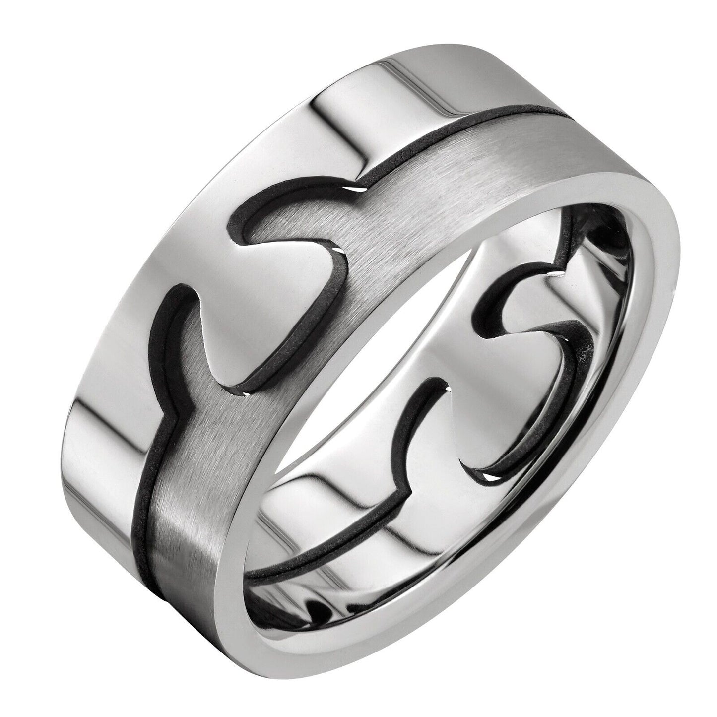 8mm 2 Part Surgical Grade 316L Stainless Steel Puzzle Ring