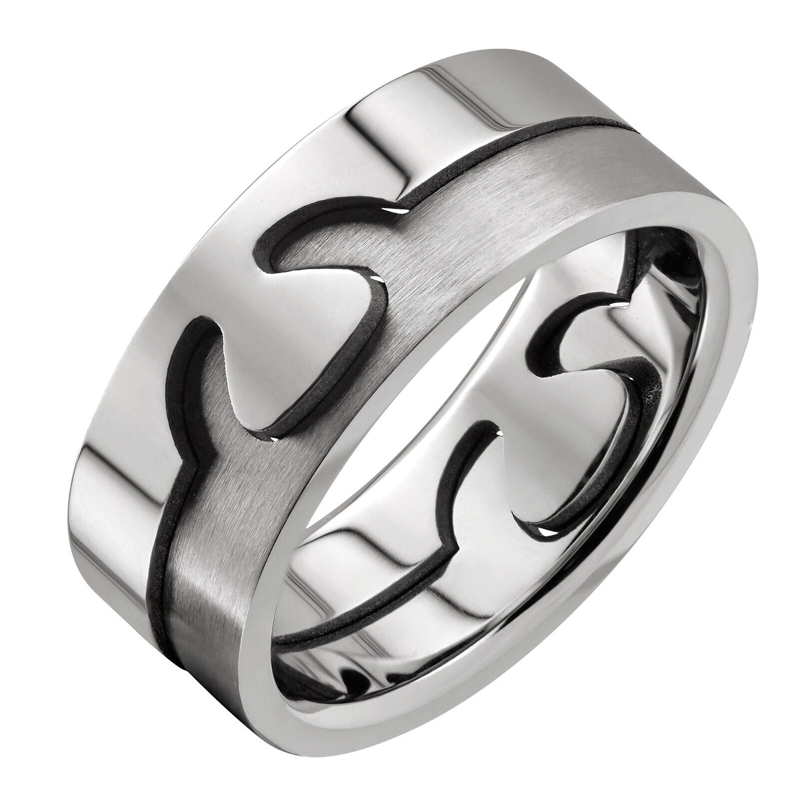 8mm 2 Part Surgical Grade 316L Stainless Steel Puzzle Ring