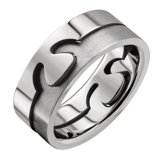 8mm 2 Part Surgical Grade 316L Stainless Steel Puzzle Ring