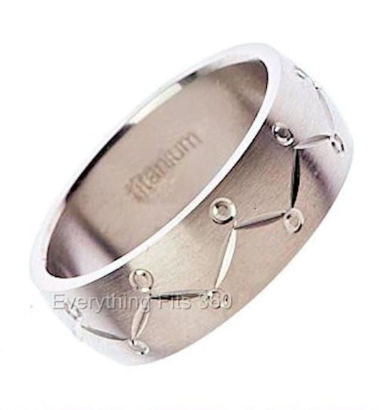 8mm Wide Titanium Wedding Band Cool Jewelry Ring