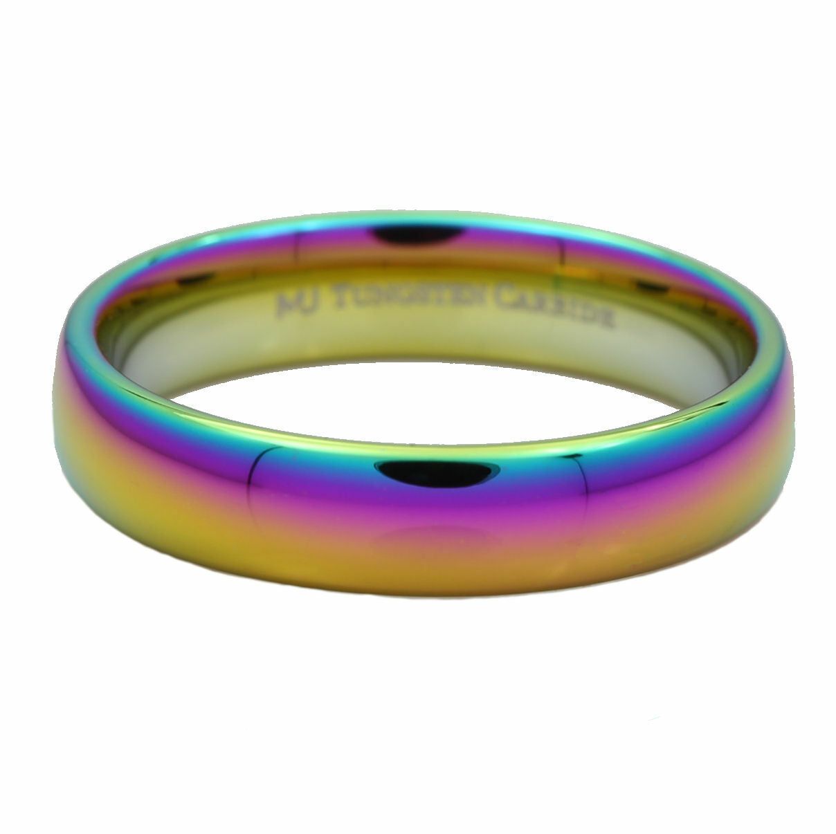 5mm Multi Colored Gold Plated Rainbow Band Tungsten Carbide Ring