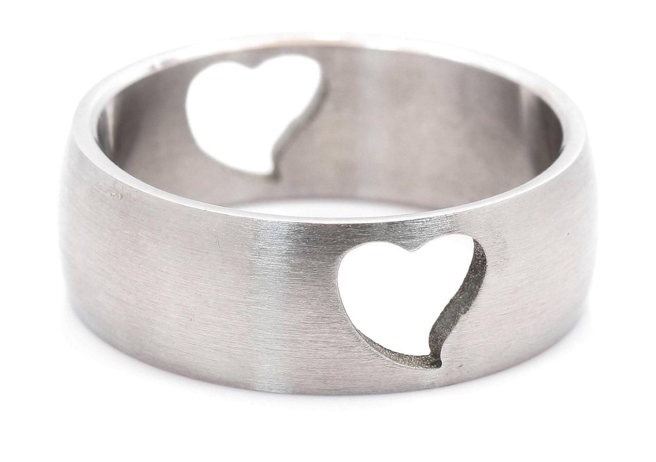 8mm Heart Cut-Out 316L Surgical Stainless Steel Ring