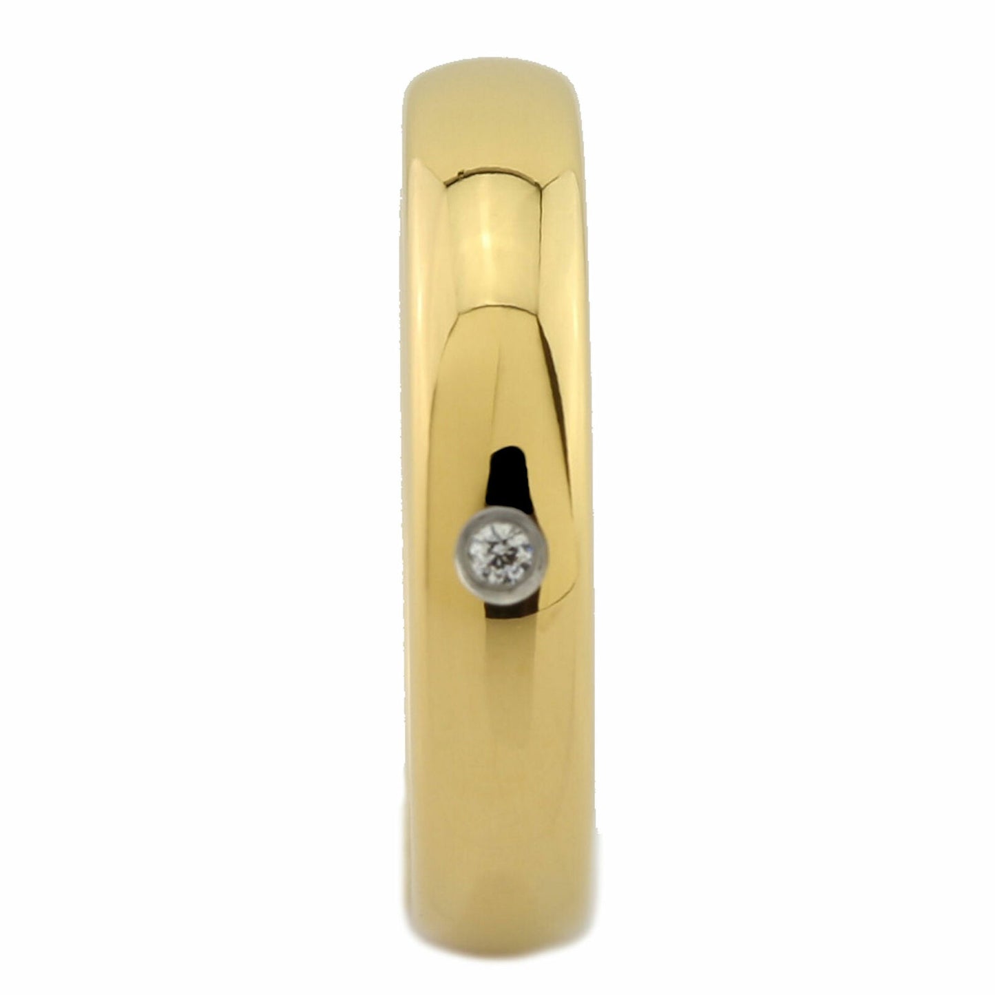 4, 6 or 8mm Gold Plated Tungsten Carbide Band Classic Half Dome Single CZ Ring