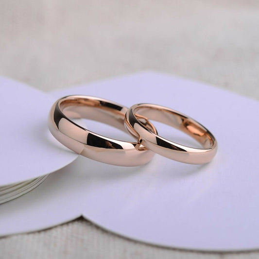 Rose Gold Plated polished Tungsten Carbide Ring Wedding Band 2mm 3mm 4mm 6mm