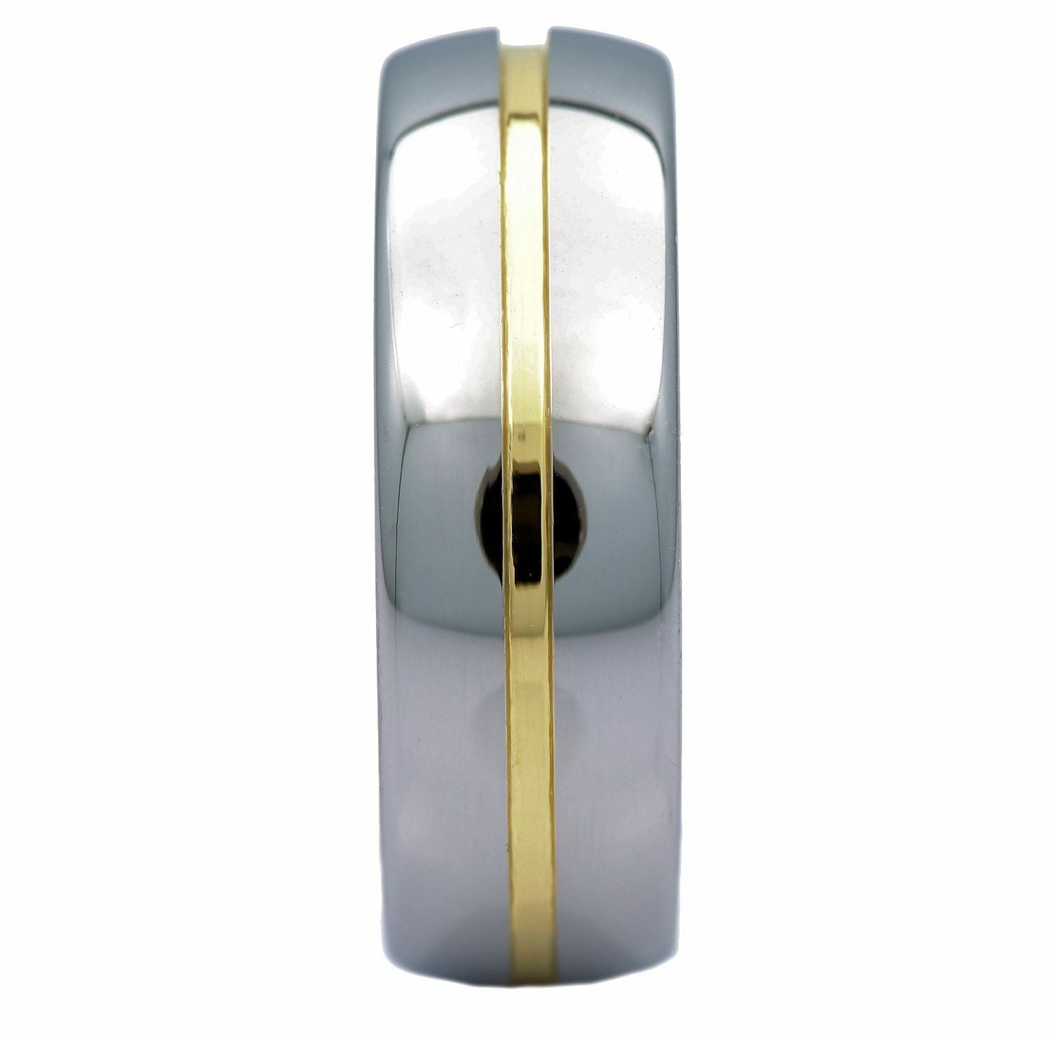 6mm or 8mm Gold Plated Center Groove Ring Tungsten Carbide High Polished Band