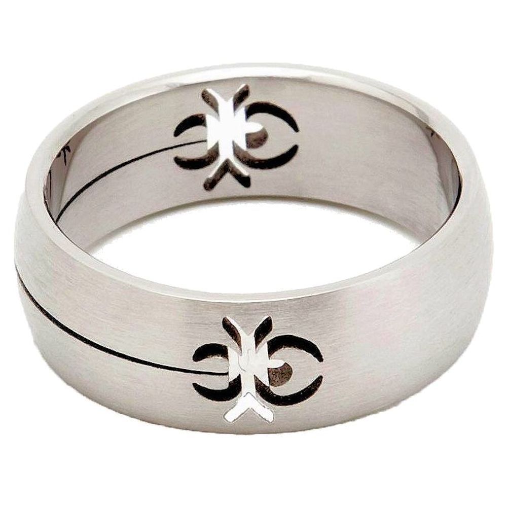 8mm Scorpion Shaped Cut Out Surgical Grade Stainless Steel Puzzle Ring Size