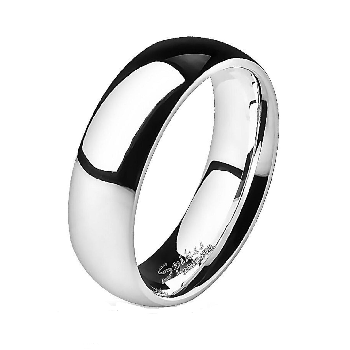 316L Stainless Steel Polished, Gold Plated or Rose Gold Plated Wedding Ring