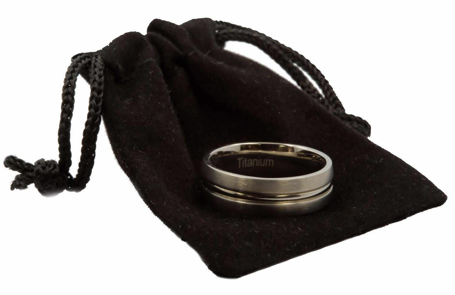 7MM Center Groove With Satin Finish Titanium Wedding Ring