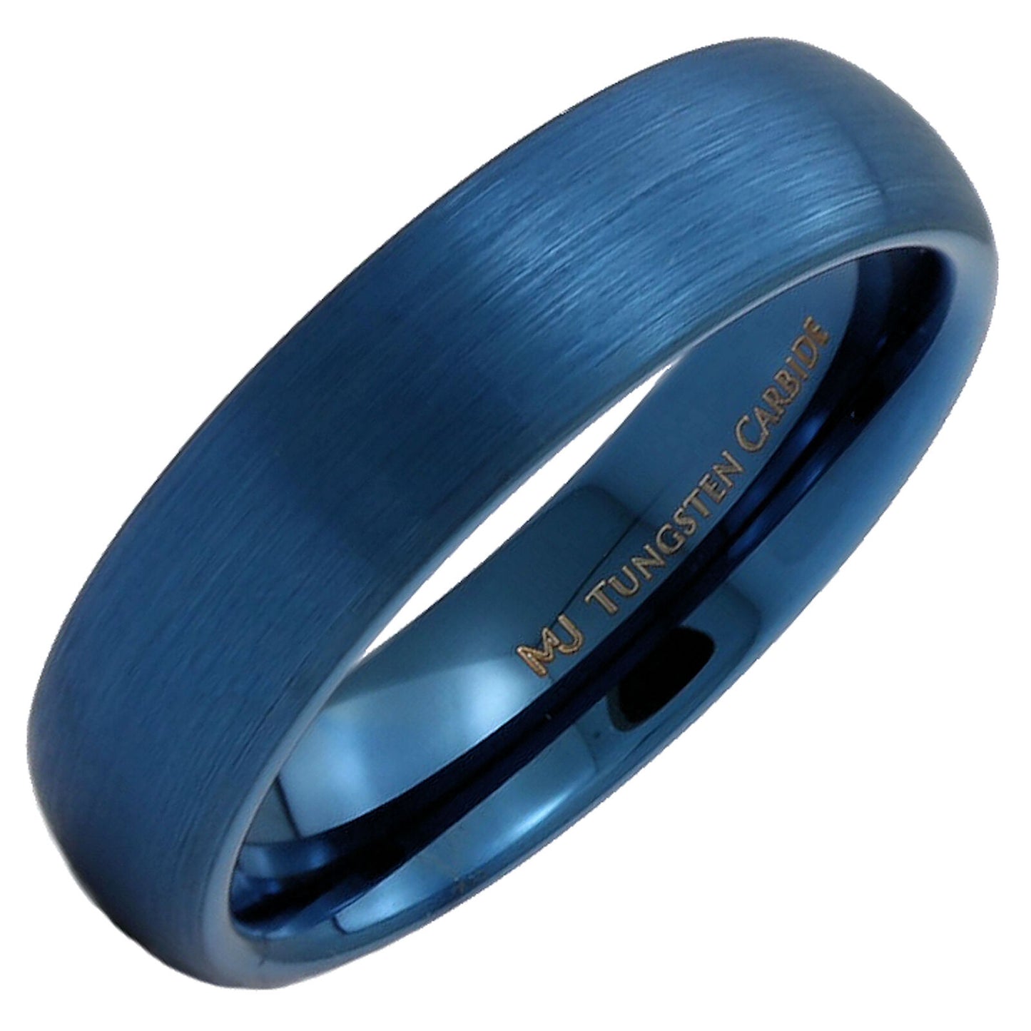 3, 5, 6, or 8mm Blue Plated Inside and Outside Tungsten Carbide Wedding Ring