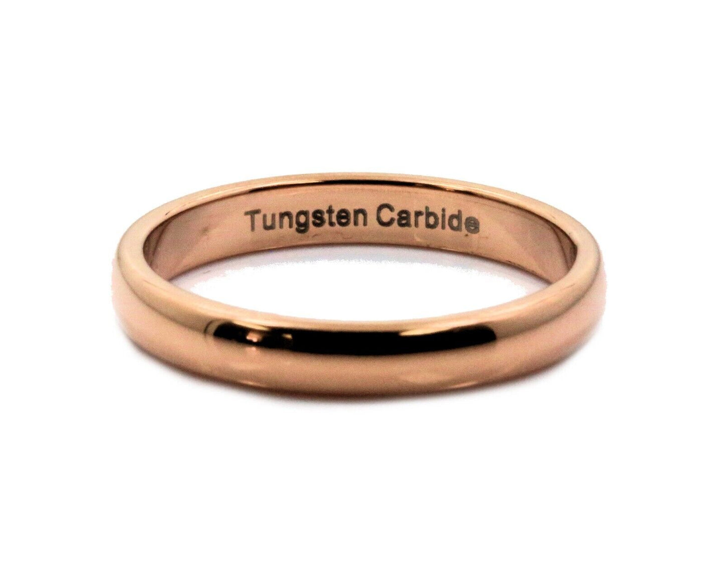 Rose Gold Plated polished Tungsten Carbide Ring Wedding Band 2mm 3mm 4mm 6mm