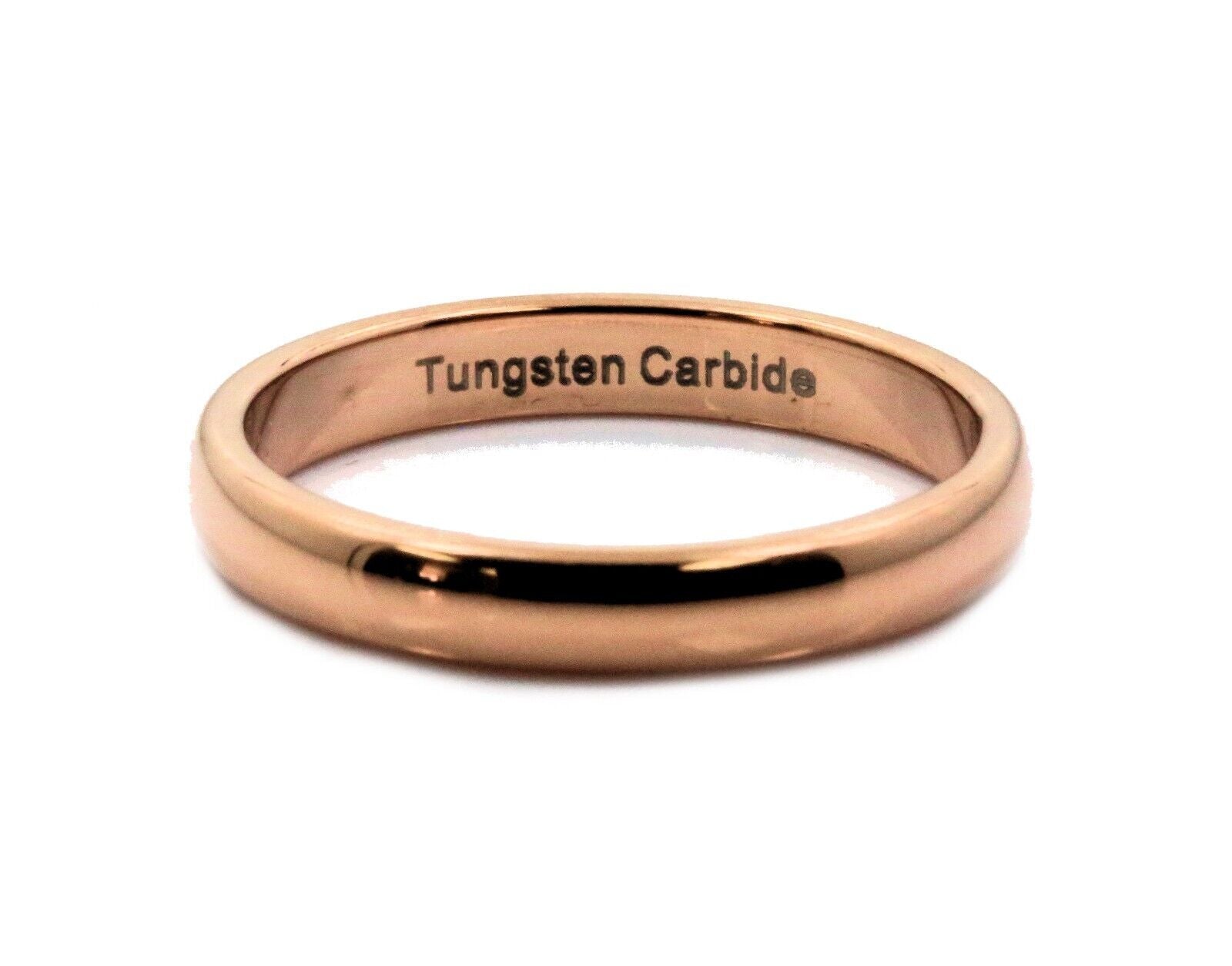 Rose Gold Plated polished Tungsten Carbide Ring Wedding Band 2mm 3mm 4mm 6mm