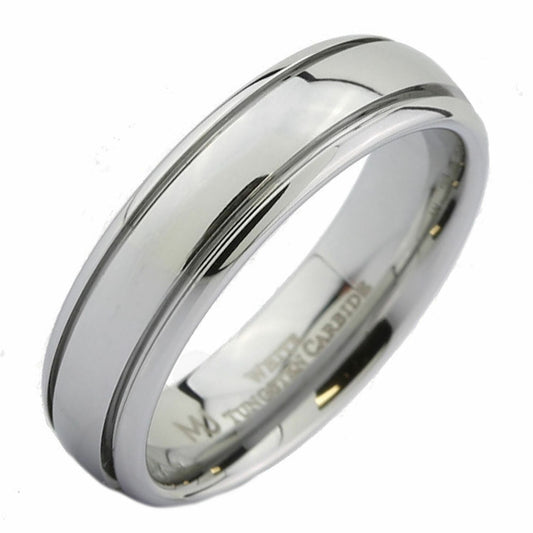 Tungsten Carbide Wedding Ring 6mm 2 grooves many styles Black too