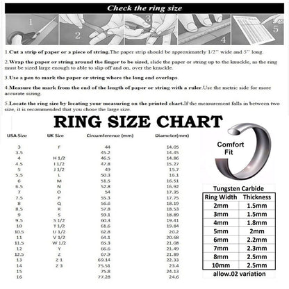 3, 5, 6, or 8mm Blue Plated Inside and Outside Tungsten Carbide Wedding Ring