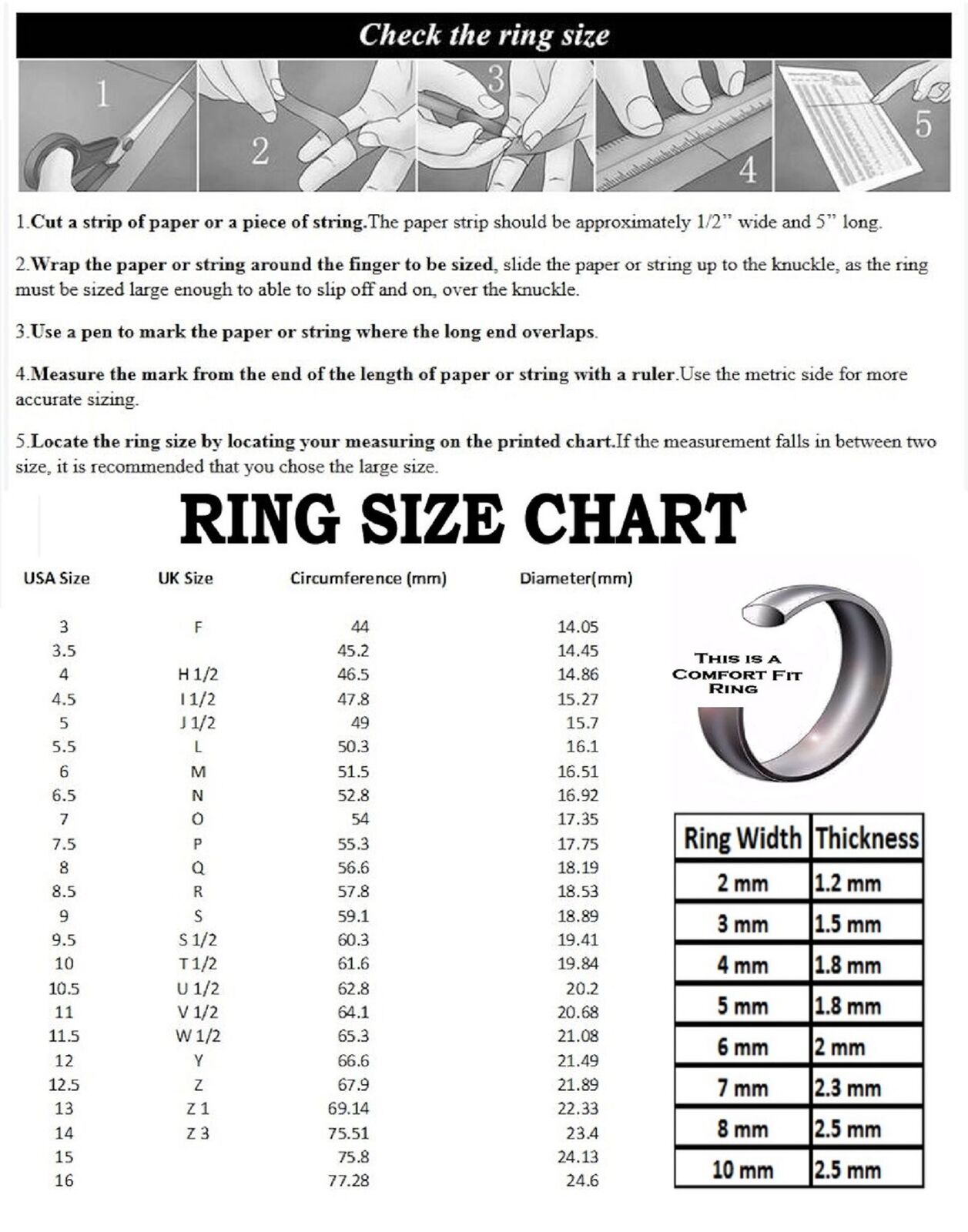 316L Stainless Steel Polished, Gold Plated or Rose Gold Plated Wedding Ring