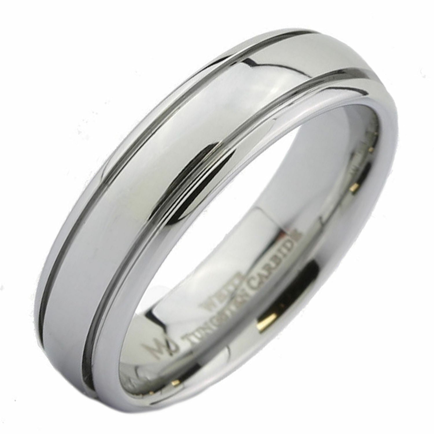 Tungsten Carbide Wedding Ring 6mm 2 grooves many styles Black too