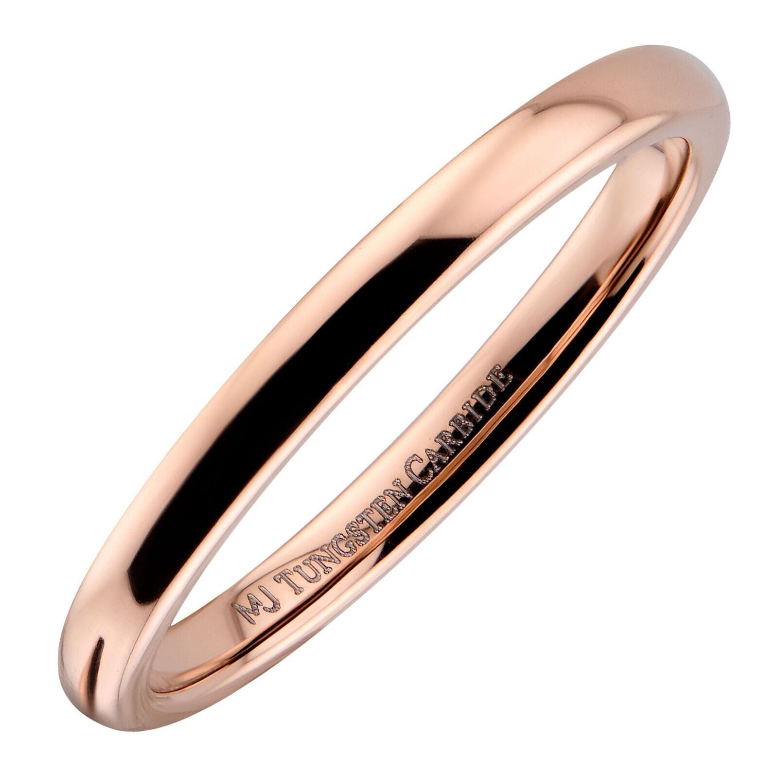 Rose Gold Plated polished Tungsten Carbide Ring Wedding Band 2mm 3mm 4mm 6mm