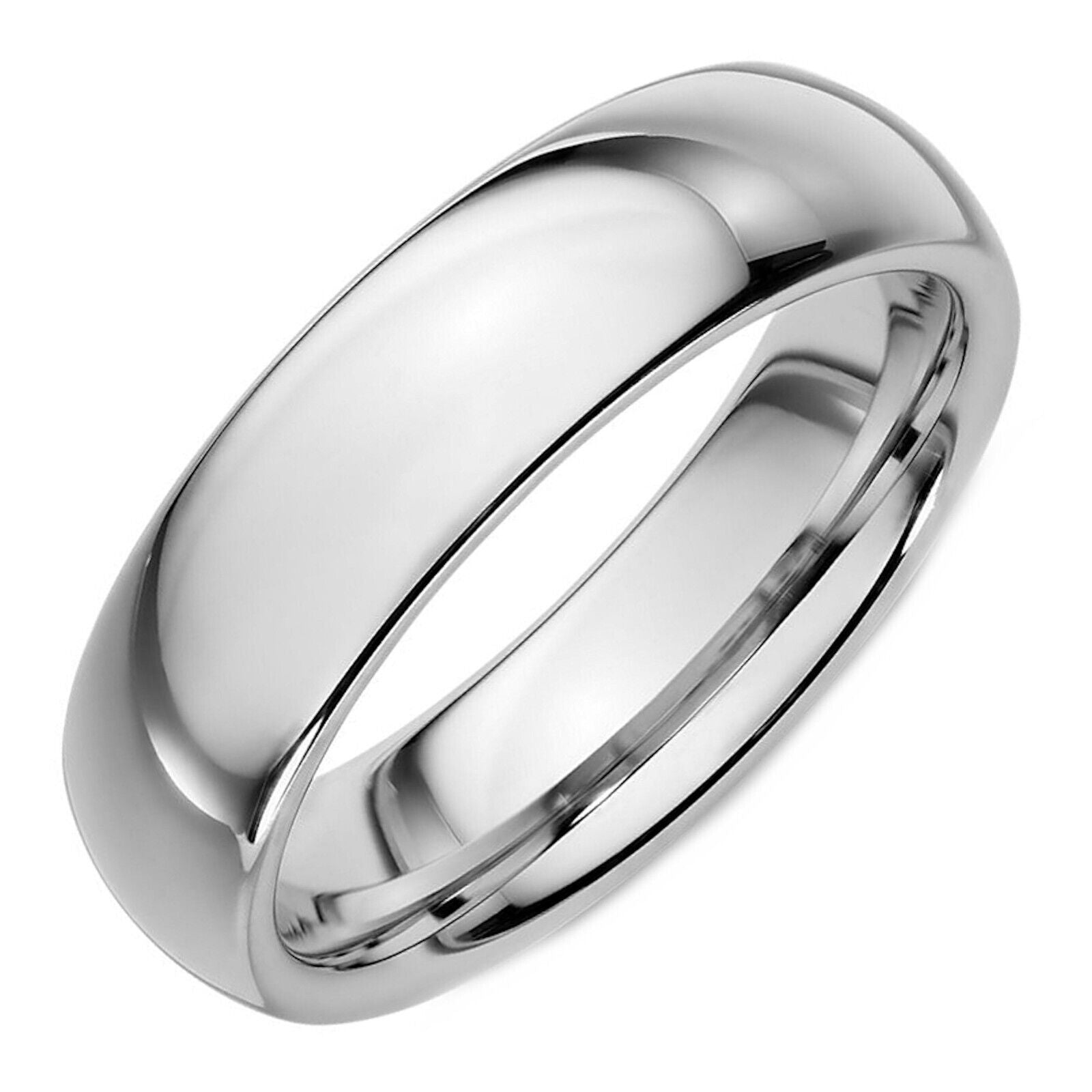 Gold, Rose Gold or Polished 4 or 6mm Stainless Steel Band Half Dome Ring