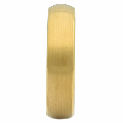 4mm or 6mm Gold Plated Brushed Tungsten Carbide Wedding Ring Half Dome Band