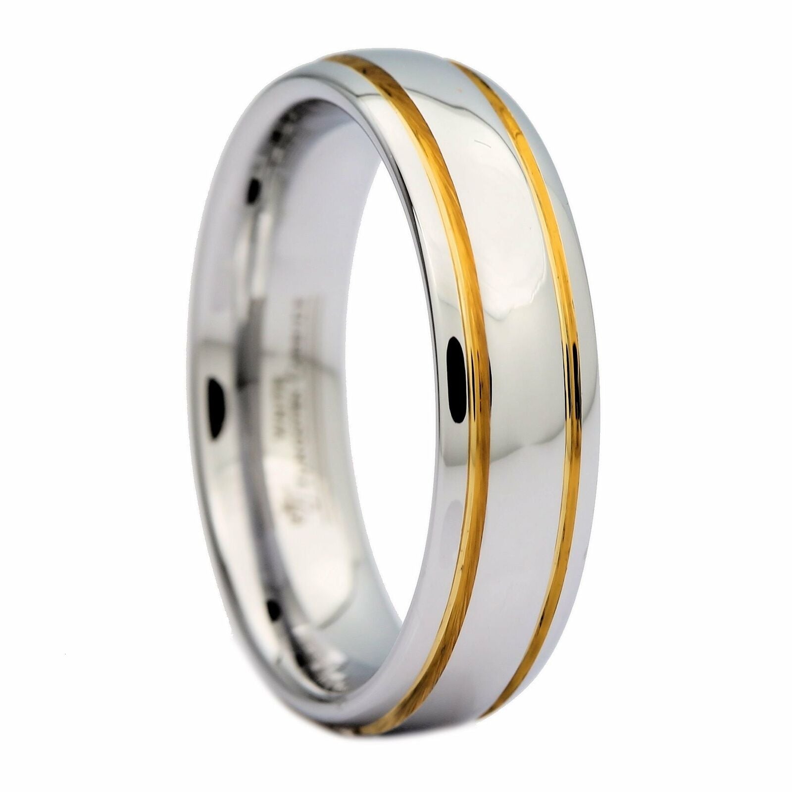 Tungsten Carbide Wedding Ring 6mm 2 grooves many styles Black too