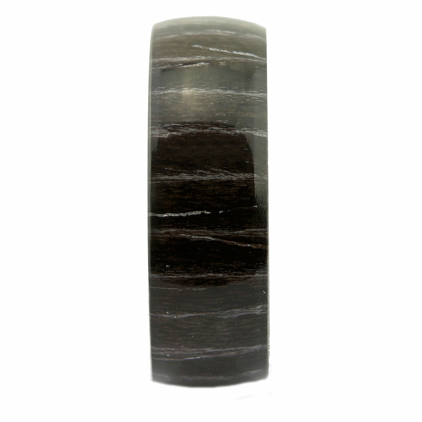 Zebra Wood Ring Polished Tungsten Carbide Comfort Fit Wedding Ring 8mm