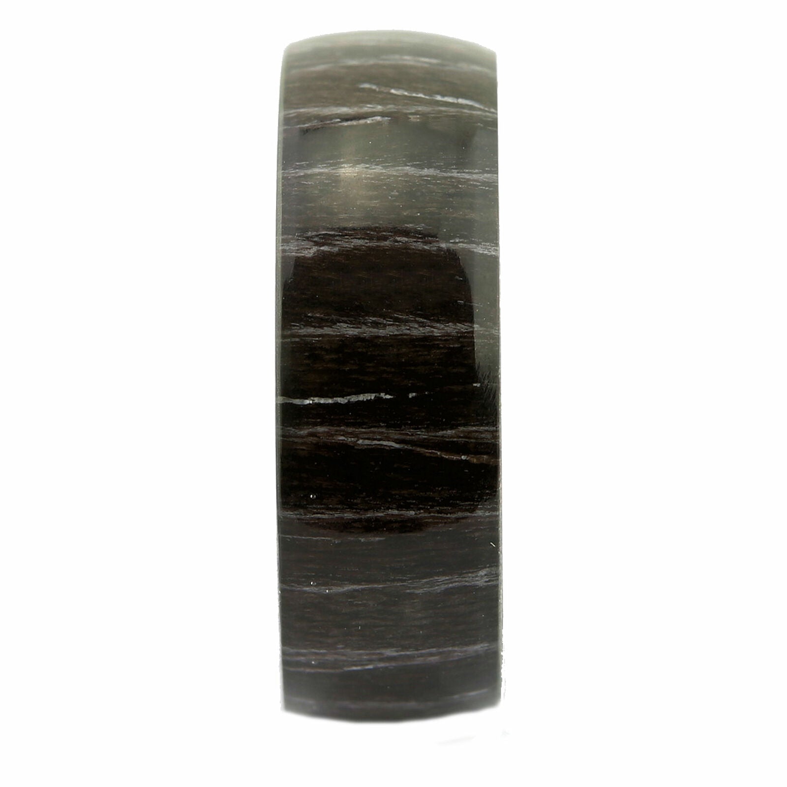 Zebra Wood Ring Polished Tungsten Carbide Comfort Fit Wedding Ring 8mm