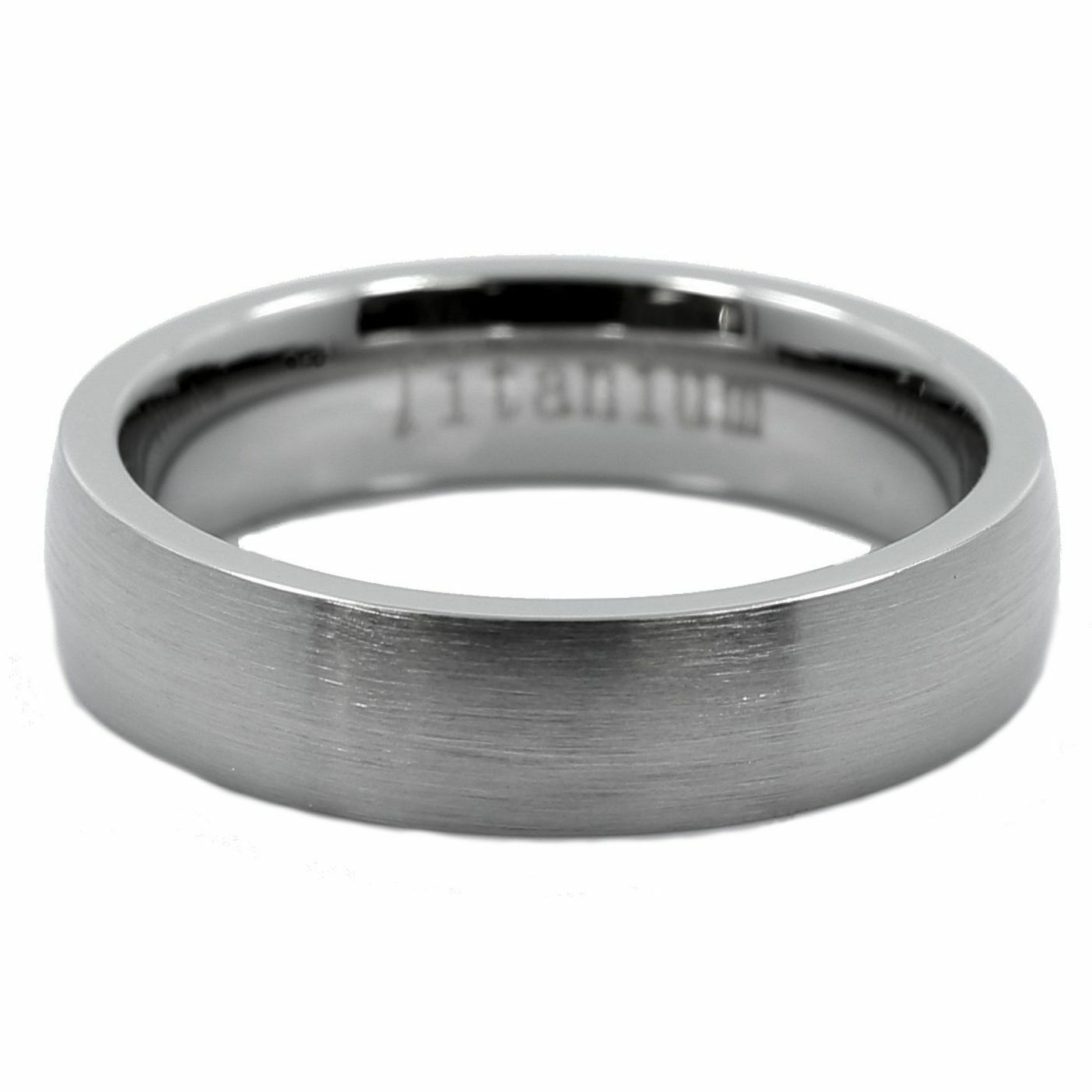 5mm or 7mm Brushed Grade 5 Titanium Comfort Fit Ring Wedding Band