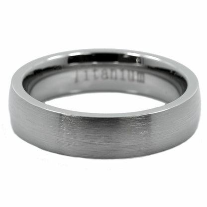 5mm or 7mm Brushed Grade 5 Titanium Comfort Fit Ring Wedding Band