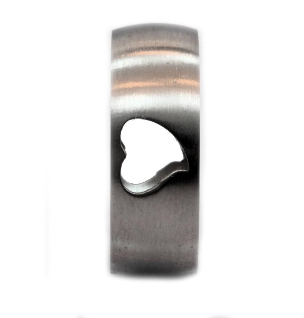 8mm Heart Cut-Out 316L Surgical Stainless Steel Ring