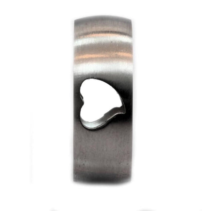 8mm Heart Cut-Out 316L Surgical Stainless Steel Ring
