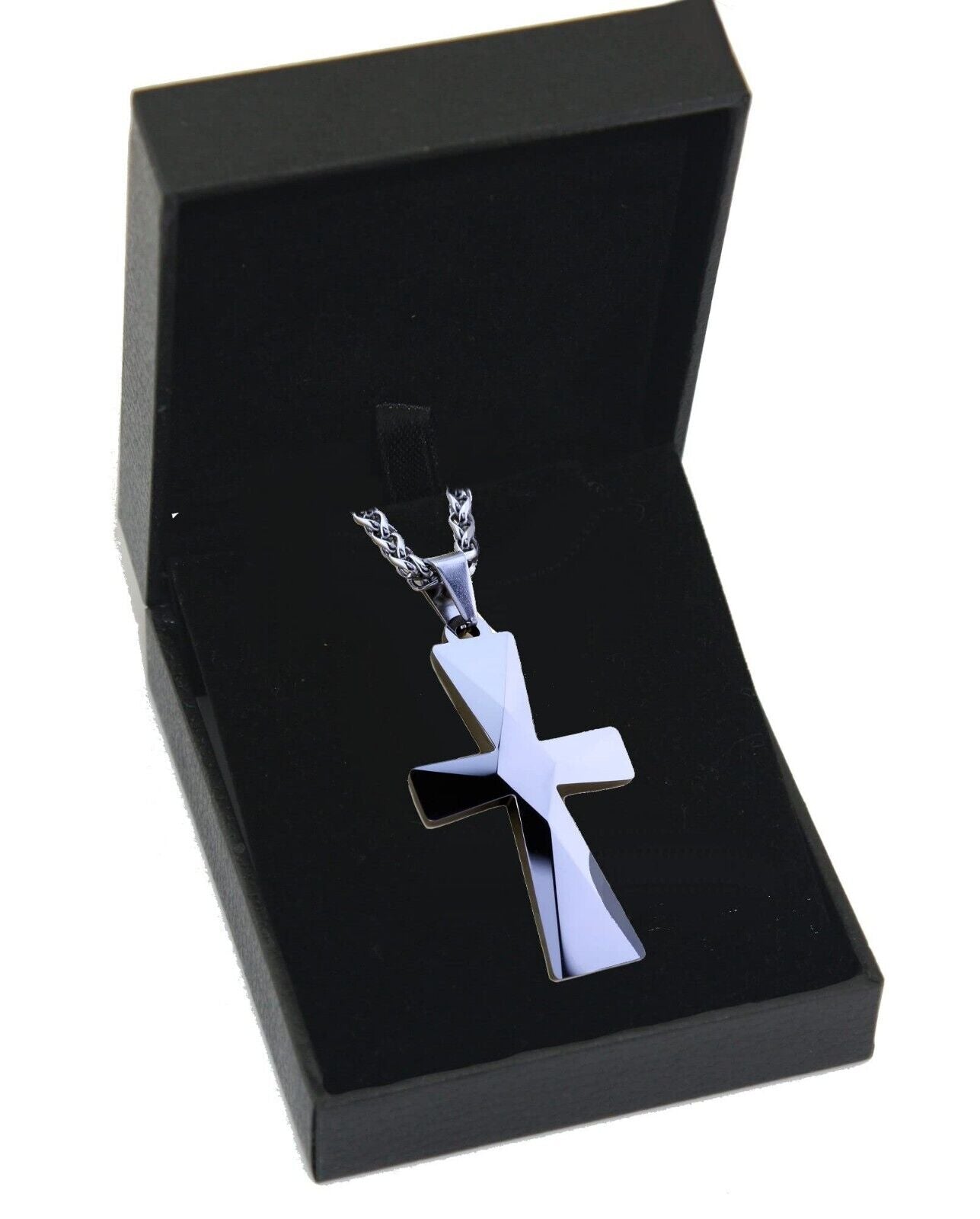 Tungsten Carbide Cross Pendants 16"-28" Stainless Steel Cuban Chain