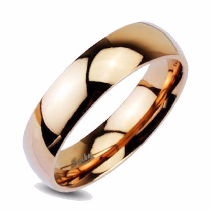 316L Stainless Steel Polished, Gold Plated or Rose Gold Plated Wedding Ring