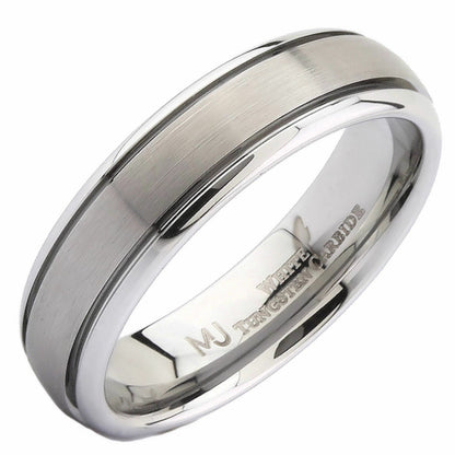Tungsten Carbide Wedding Ring 6mm 2 grooves many styles Black too