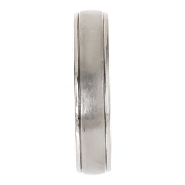 5mm or 7mm Brushed Polished Grooved Edges Titanium Wedding Band Comfort Fit Ring