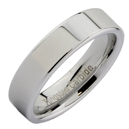 Flat Pipe Cut 5mm Tungsten Carbide Various Colors Wedding Ring