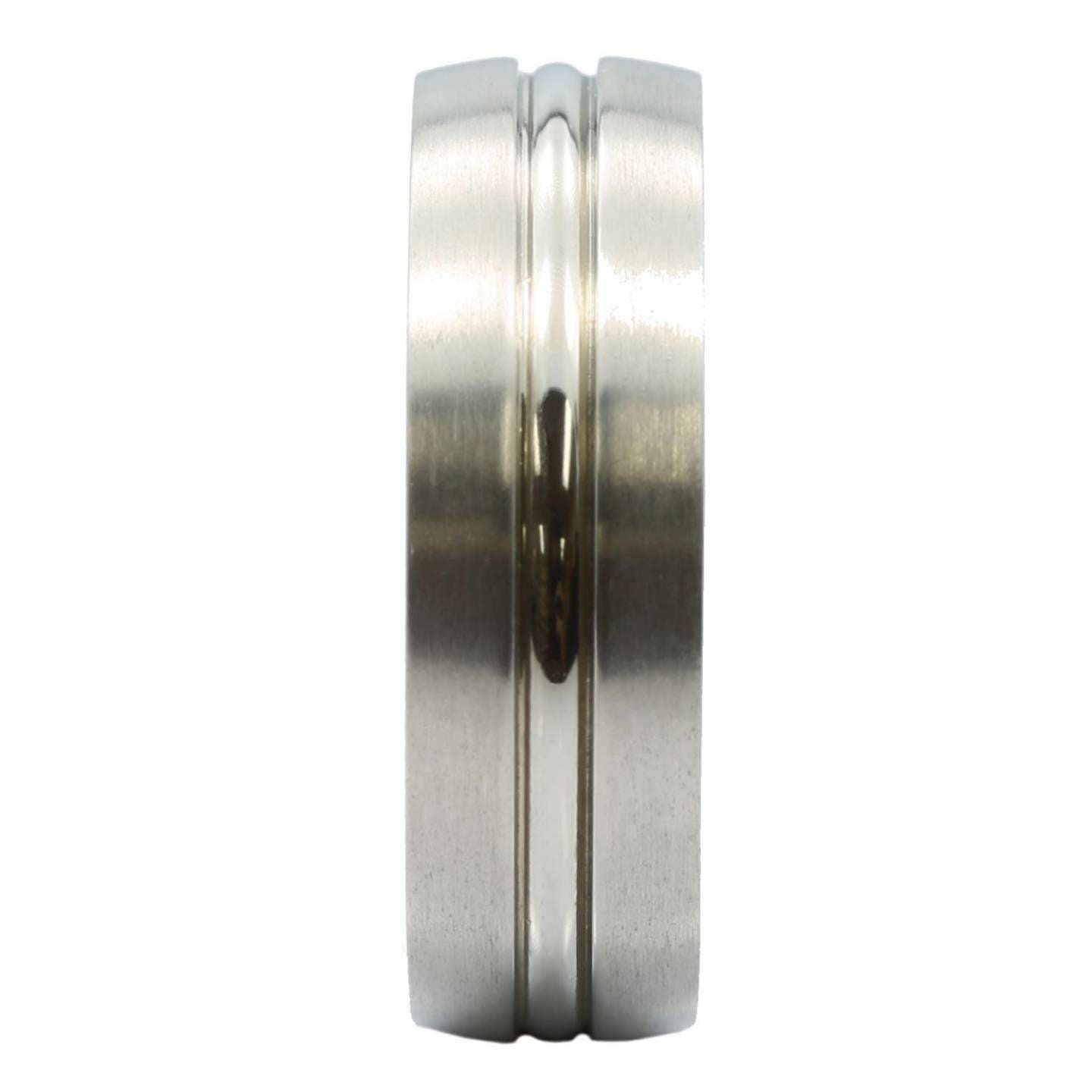 7MM Center Groove With Satin Finish Titanium Wedding Ring