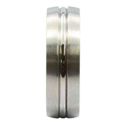 7MM Center Groove With Satin Finish Titanium Wedding Ring