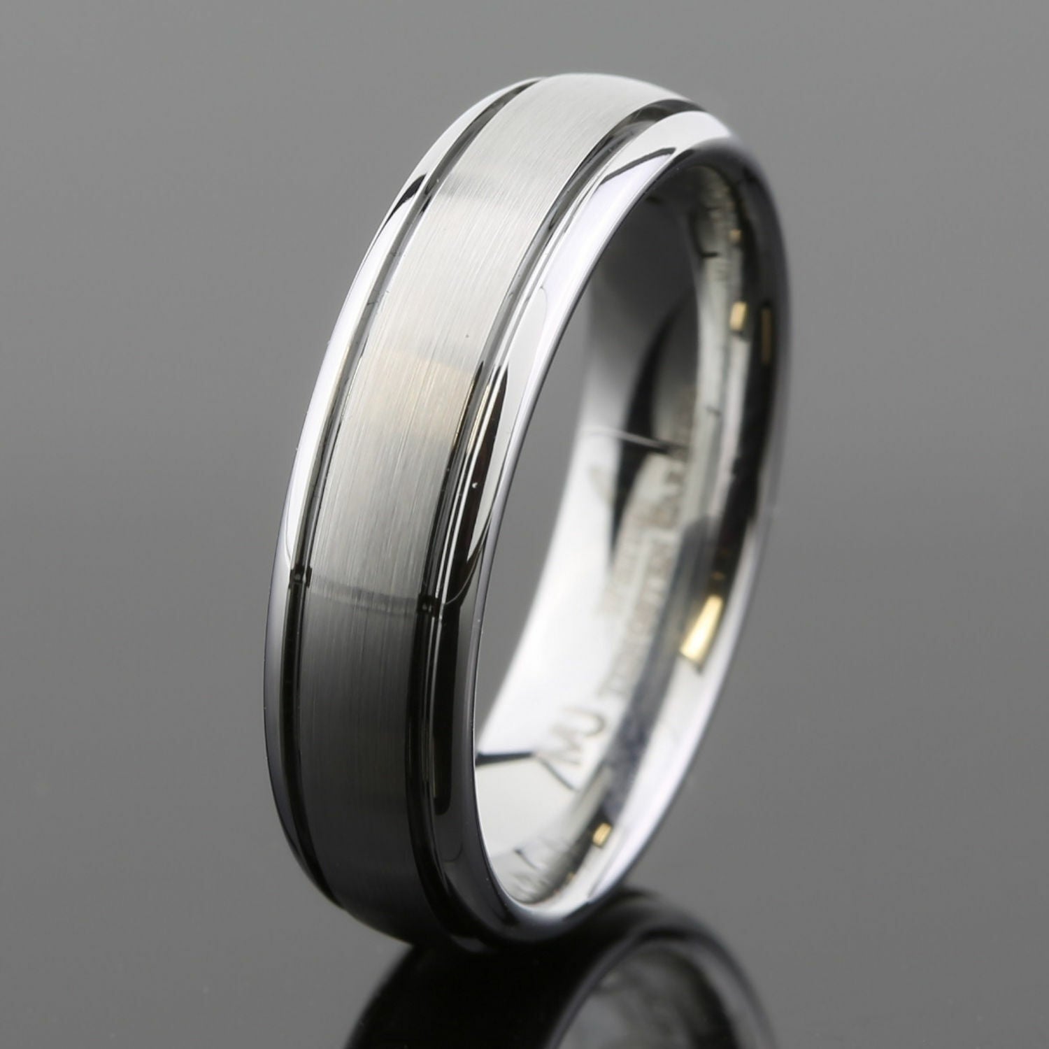 Tungsten Carbide Wedding Ring 6mm 2 grooves many styles Black too