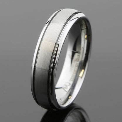Tungsten Carbide Wedding Ring 6mm 2 grooves many styles Black too