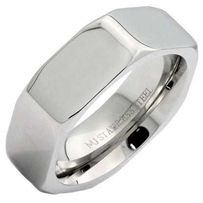 Stainless Steel Black Plated or Polished Finish Nut Style Ring 4mm 6mm or 8mm
