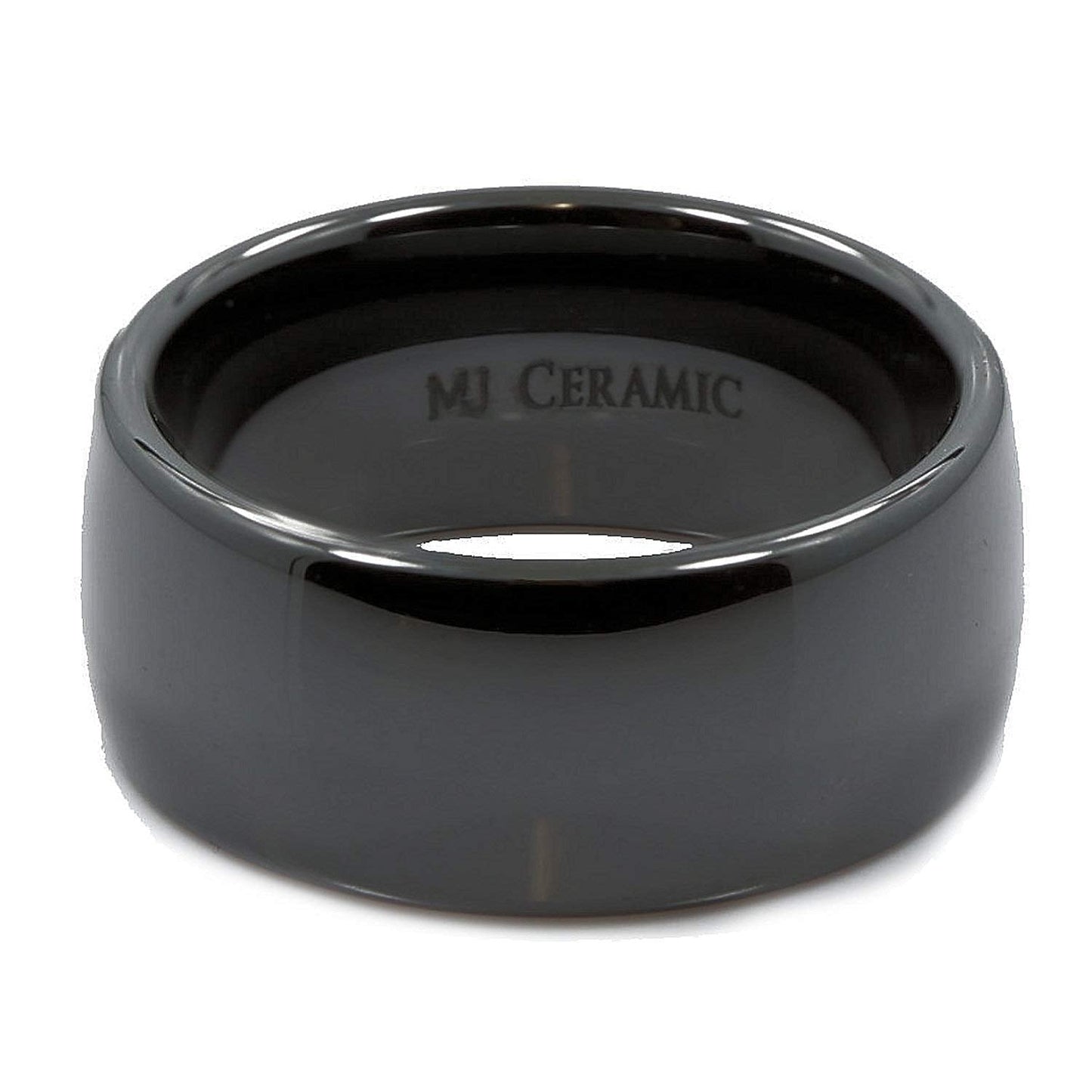 Classic Black Ceramic Wedding Band High Polish Comfort Fit Ring 3,4,6,8 &10mm