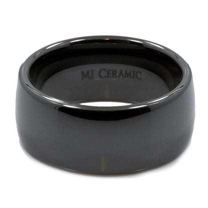 Classic Black Ceramic Wedding Band High Polish Comfort Fit Ring 3,4,6,8 &10mm