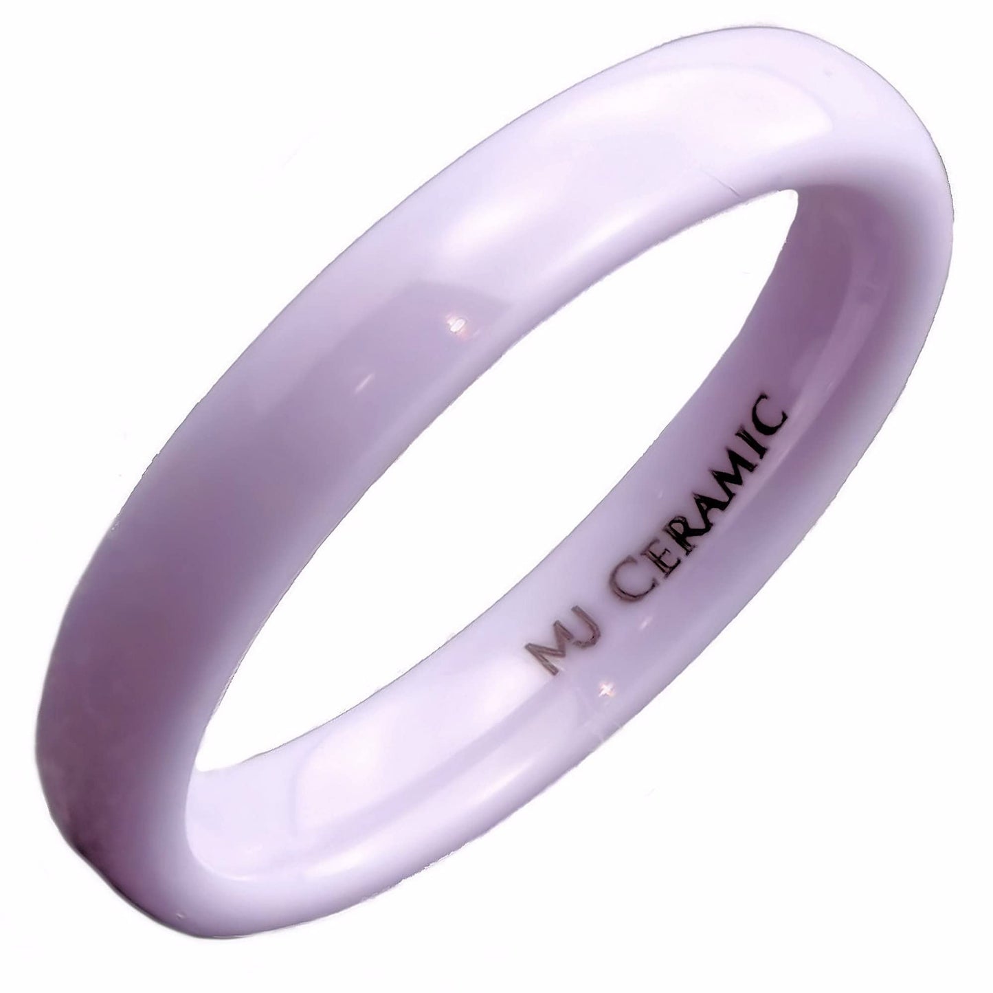 Classic Purple  Ceramic Wedding Band High Polish Comfort Fit Ring 4mm