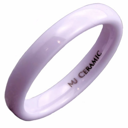 Classic Purple  Ceramic Wedding Band High Polish Comfort Fit Ring 4mm