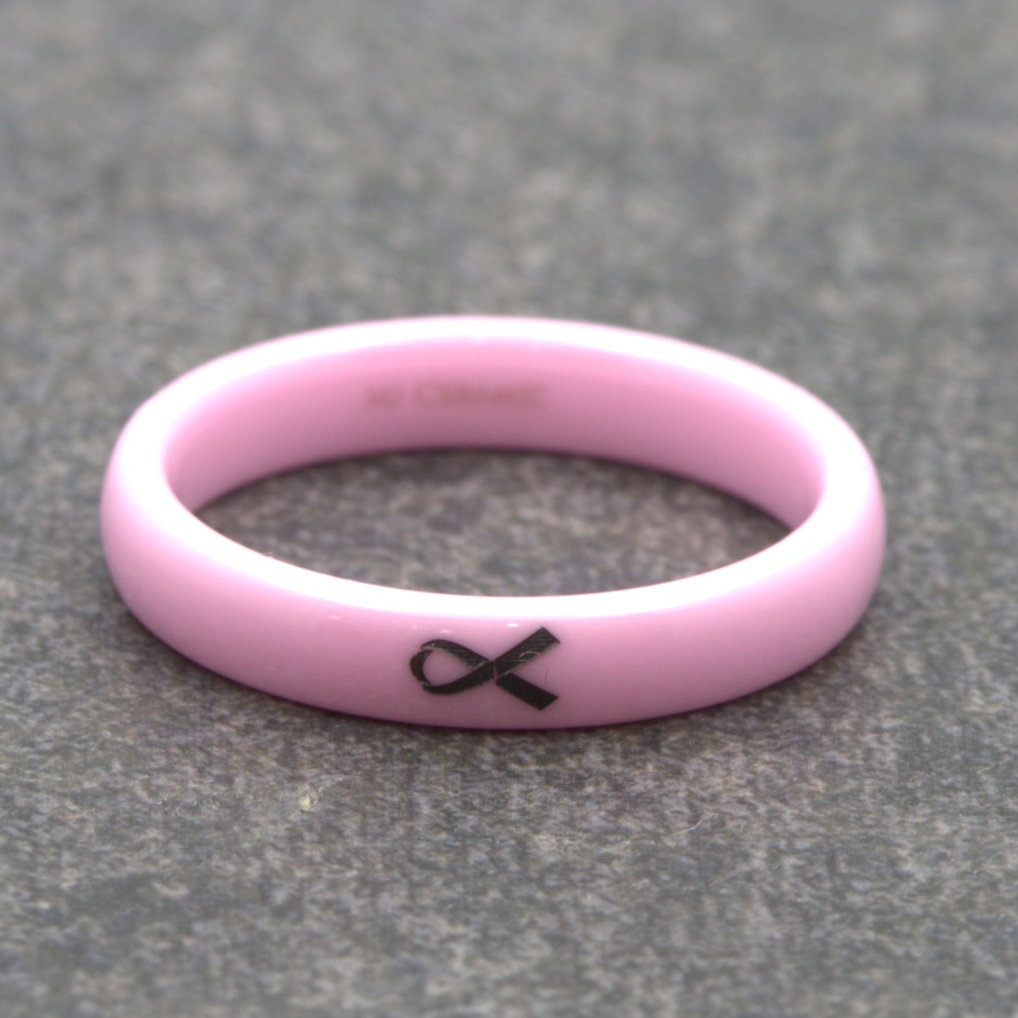 Pink Ceramic Cancer Awareness Ring made to order Comfort fit  3mm to 8mm widths