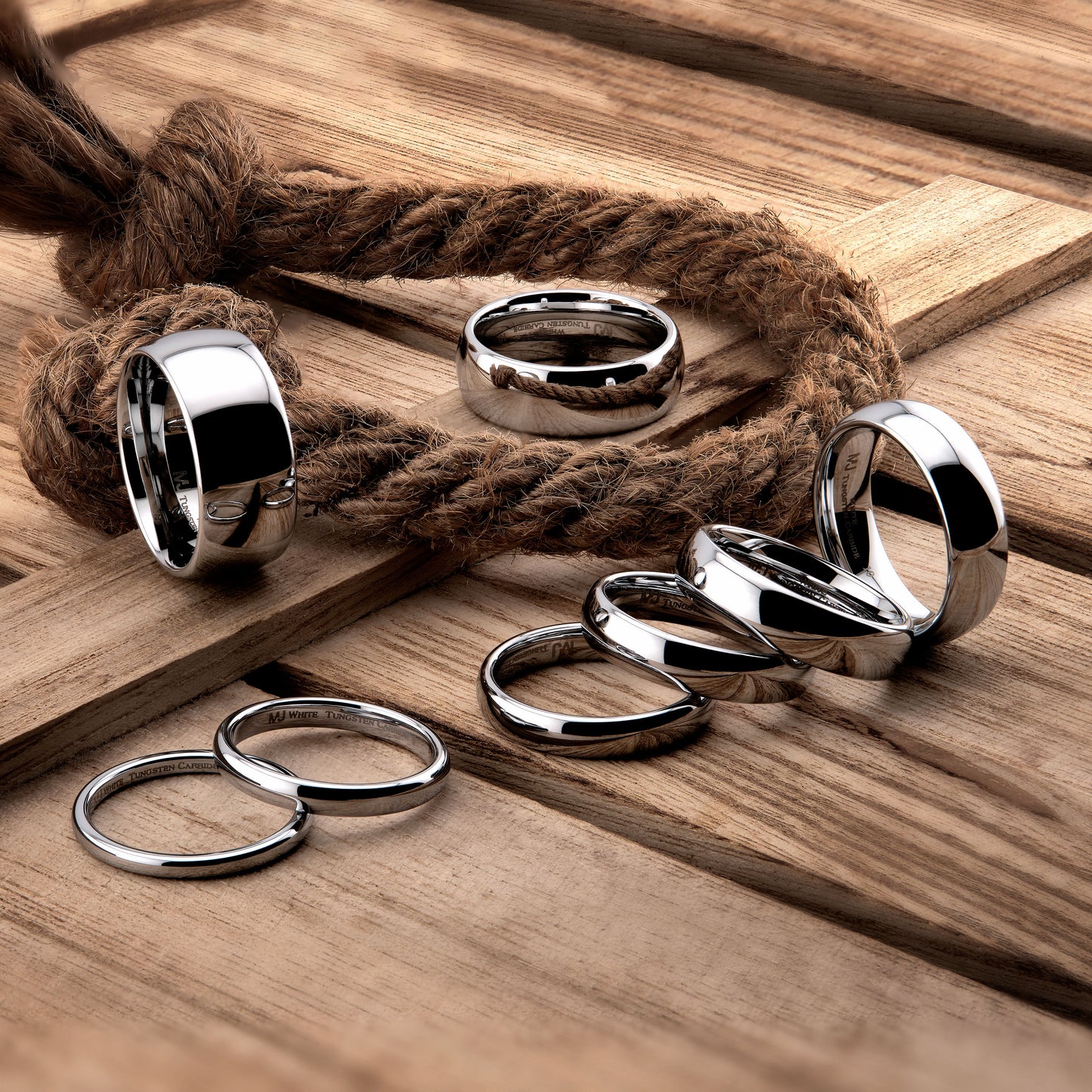 Classic Mirror polished White Tungsten Carbide Ring Comfort fit wedding band