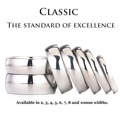 Classic Mirror polished White Tungsten Carbide Ring Comfort fit wedding band